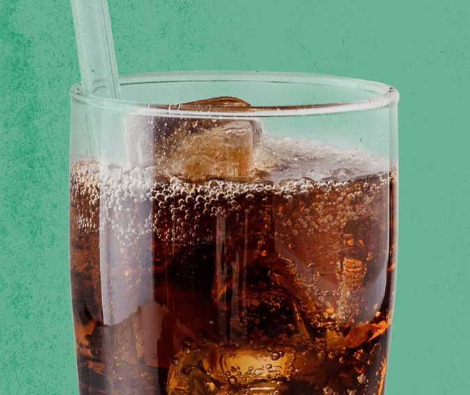 Foto einer Coca Cola im Glas